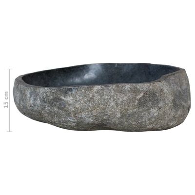 vidaXL Umywalka z kamienia rzecznego, owalna, 46-52 cm