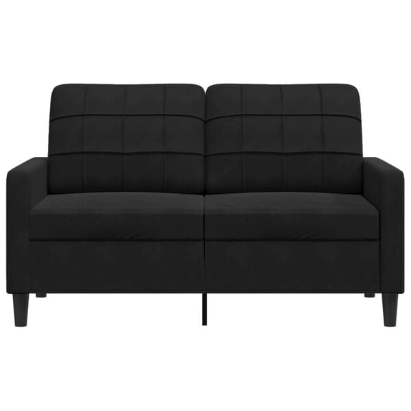 vidaXL Sofa 2-osobowa, czarna, 120 cm, tapicerowana aksamitem