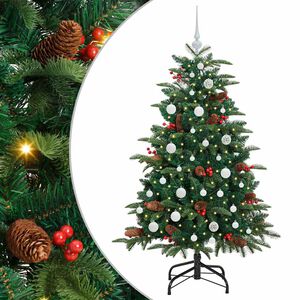 vidaXL Sztuczna choinka z podstawą Zielony 150 cm PVC, Metal i Plastik