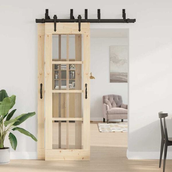 vidaXL System do montażu drzwi przesuwnych, 152,5 cm, stal, czarny