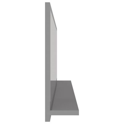 vidaXL Lustro łazienkowe, wysoki połysk, szare, 100x10,5x37 cm, płyta