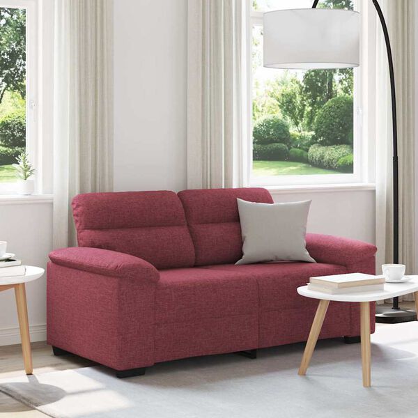 vidaXL Sofa 2-osobowa w kolorze czerwonego wina 160x81x84 cm Tkanina