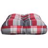 vidaXL Poduszka na paletę, czerwona krata, 50x40x12 cm, tkanina