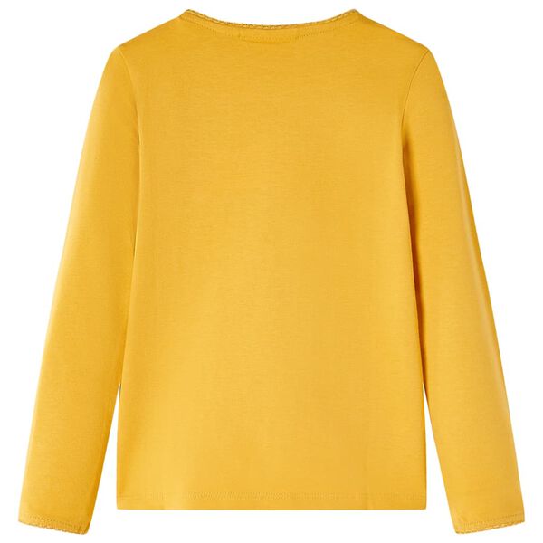 Koszulka dziecięca z długimi rękawami, ciemna ochra, 128
