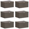 vidaXL Skrzynia do przechowywania 6 pcs Szary 50 x 30 x 25 cm Wł&oacute;knina