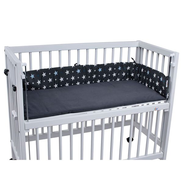 tiSsi Ochraniacz do ł&oacute;żeczka Sophie, antracytowy, wz&oacute;r w gwiazdki