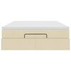 vidaXL Rama łóżka otomana z materacem, kremowa, 140x200 cm, tkanina