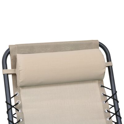 vidaXL Poduszka zagłówek na krzesło, kremowa, 40x7,5x15 cm, textilene