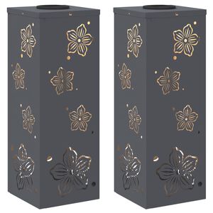 vidaXL Słoneczna LED lampa na ścieżkę 2 pcs Antracyt