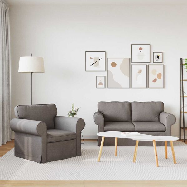 vidaXL Sofa 2 pcs Ciemnoszary 155 x 82 x 80 cm tkanina