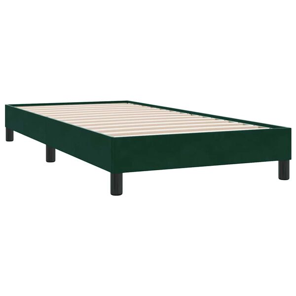 vidaXL Ł&oacute;żko typu Box Spring bez materaca Ciemnozielone 90x210 cm