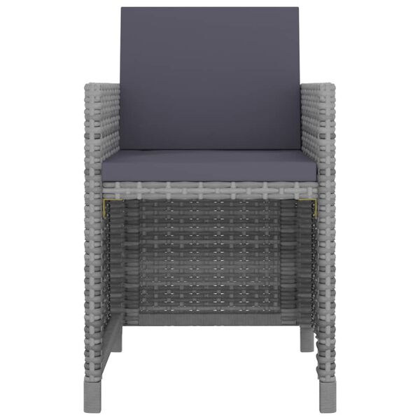 vidaXL 9-cz. zestaw mebli do ogrodu z poduszkami, rattan PE, antracyt