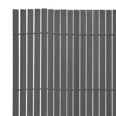 vidaXL Dwustronne ogrodzenie ogrodowe, PVC, 90x500 cm, szare