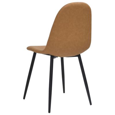 vidaXL Krzesła stołowe, 4 szt., 45x53,5x83 cm, jasny brąz, ekoskóra
