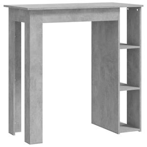 vidaXL Stolik barowy z p&oacute;łkami, szarość betonu, 102x50x103,5 cm