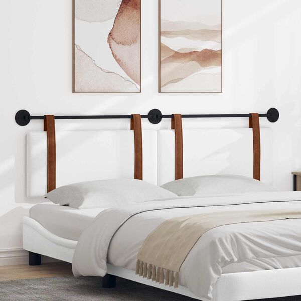 vidaXL Wisząca Głowa Gładki Biały 170 x 55 x 5 cm Antyczny PU