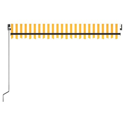 vidaXL Ręcznie zwijana markiza z LED, 400 x 350 cm, żółto-biała