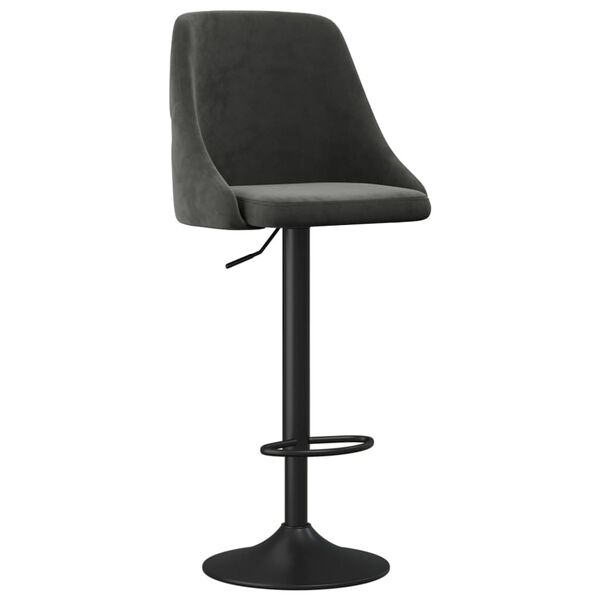 vidaXL Stołki barowe, 2 szt., ciemnoszare, obite aksamitem