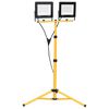 vidaXL Reflektor LED ze stojakiem, 2x100 W, ciepłe białe światło