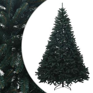 vidaXL Sztuczna choinka z zawiasami 240 cm PVC Ciemnozielony