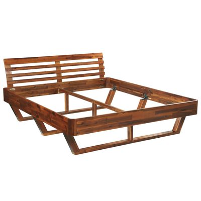 vidaXL Rama łóżka i 2 szafki nocne, lite drewno akacjowe, 180 x 200 cm