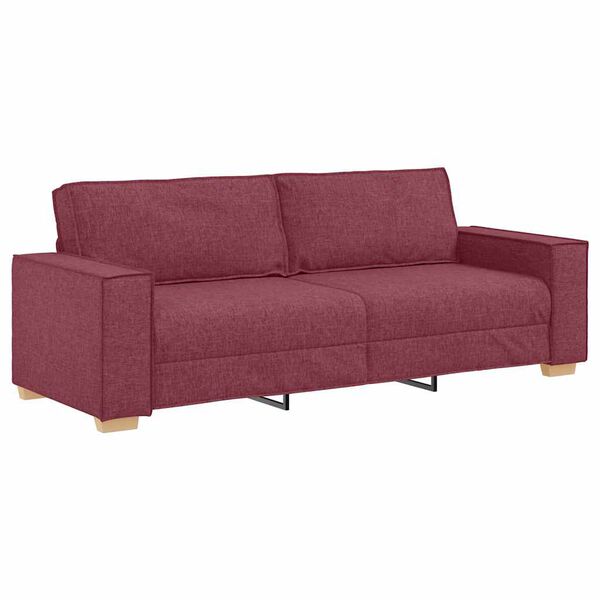 vidaXL Sofa 3-osobowa w kolorze czerwonego wina 180 cm Tkanina