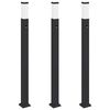 vidaXL Lampy słupkowe z czujnikiem 3 szt. 110 cm czarne IP44