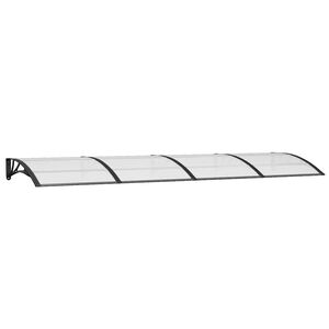 vidaXL Daszek nad drzwi, czarny, 350x100 cm, poliwęglan