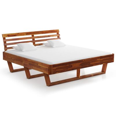 vidaXL Rama łóżka i 2 szafki nocne, lite drewno akacjowe, 180 x 200 cm
