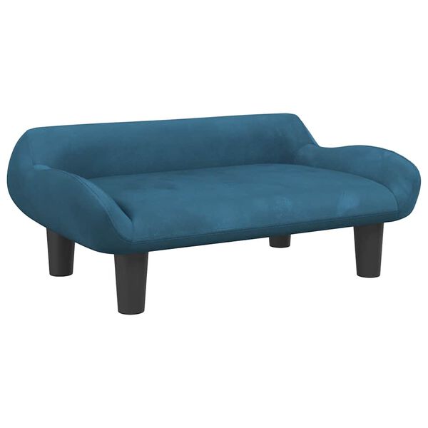 vidaXL Sofa dla dzieci, niebieska, 70x40x24 cm, aksamit