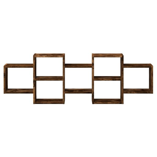 vidaXL Półka ścienna, przydymiony dąb, 129x18x42 cm