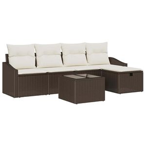 vidaXL Zestaw Sof z poduszką 6 pcs polirattan