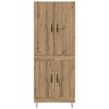 vidaXL Highboard 2 pcs Dąb rzemieślniczy Drewno inżynieryjne i szkło