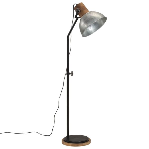 vidaXL Lampa stojąca, 25 W, srebro vintage, 30x30x100-150 cm, E27