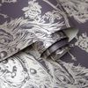 DUTCH WALLCOVERINGS Tapeta w pawie, fioletowo-srebrna