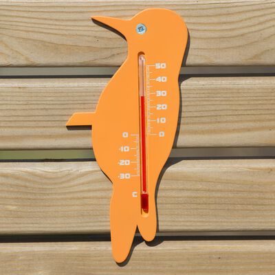 Nature Zewnętrzny termometr ogrodowy, w kształcie zięby, pomarańczowy