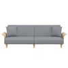 vidaXL Rozkładana kanapa z podłokietnikami, jasnoszara, obita tkaniną