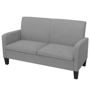 vidaXL Kanapa 2-osobowa, jasnoszara, 135 x 65 x 76 cm
