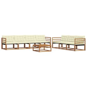 vidaXL Zestaw sof na zewnątrz z poduszką 8 pcs Naturalny i Kremowy