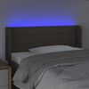 vidaXL Zagł&oacute;wek do ł&oacute;żka z LED, taupe, 103x16x78/88 cm, tkanina
