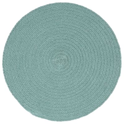 vidaXL Maty na stół, 4 szt., gładkie, zielone, 38 cm, okrągłe, bawełna