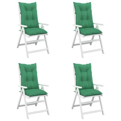 vidaXL Poduszki na krzesła ogrodowe, 4 szt., zielone, 120x50x7 cm