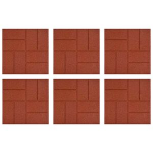 vidaXL Kamień kroczący 6 pcs Czerwony 40,5 x 40,5 x 2 cm Guma