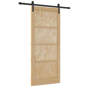 vidaXL Drzwi przesuwne naturalny 86 x 198,5 cm Lite drewno sosnowe