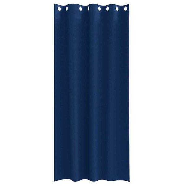 vidaXL Firany blackout z k&oacute;łkami 2 pcs Ciemnoniebieski 225 x 140 cm