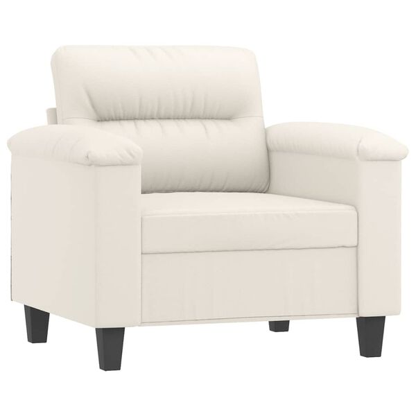 vidaXL Fotel, kremowy, 60 cm, obity sztuczną sk&oacute;rą