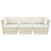 vidaXL Ogrodowa sofa 3-osobowa z palet, z poduszkami, drewno świerkowe