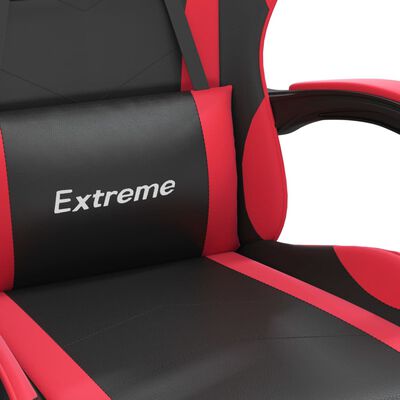 vidaXL Obrotowy fotel gamingowy, czarno-czerwony, sztuczna skóra