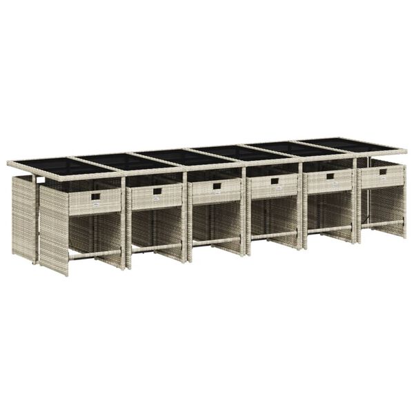 vidaXL 13-cz. zestaw mebli ogrodowych z poduszkami, jasnoszary