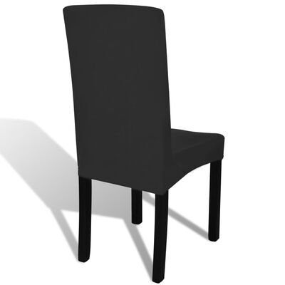vidaXL Czarne, rozciągliwe pokrowce na krzesła, 6 sztuk
